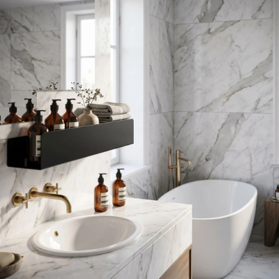 étagères salle de bain finition élégante
