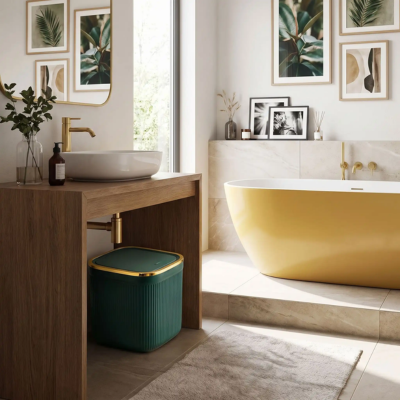 mini poubelle salle de bain reste accessible