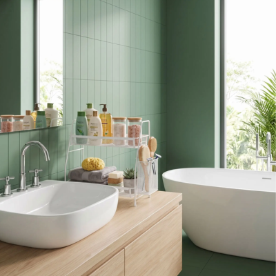 petite étagère salle de bain antirouille plus désordre