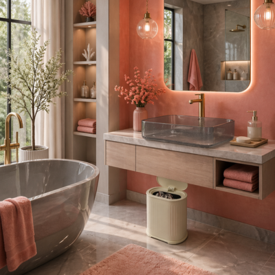 petite poubelle salle de bain style contemporaine