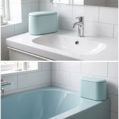 poubelle salle de bain bleu romy atmosphere apaisante