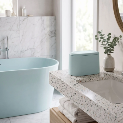 poubelle salle de bain bleu romy sans stress