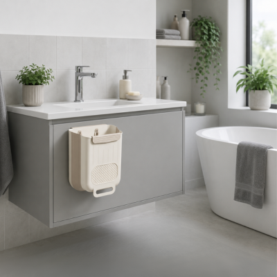 poubelle salle de bain suspendue ameline sans perçage 