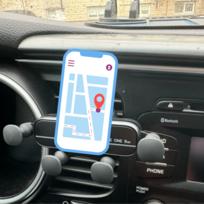 support telephone voiture grille aération conduite serein